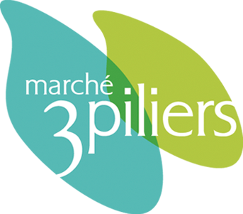 Logo - Marché 3 Piliers, Épicerie écologique, sociale et économique.